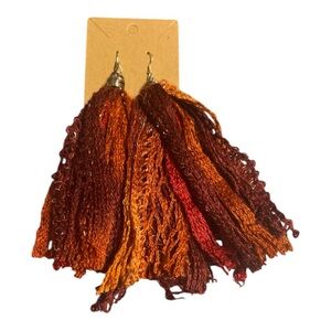 Burnt Orange Tassel Earrings